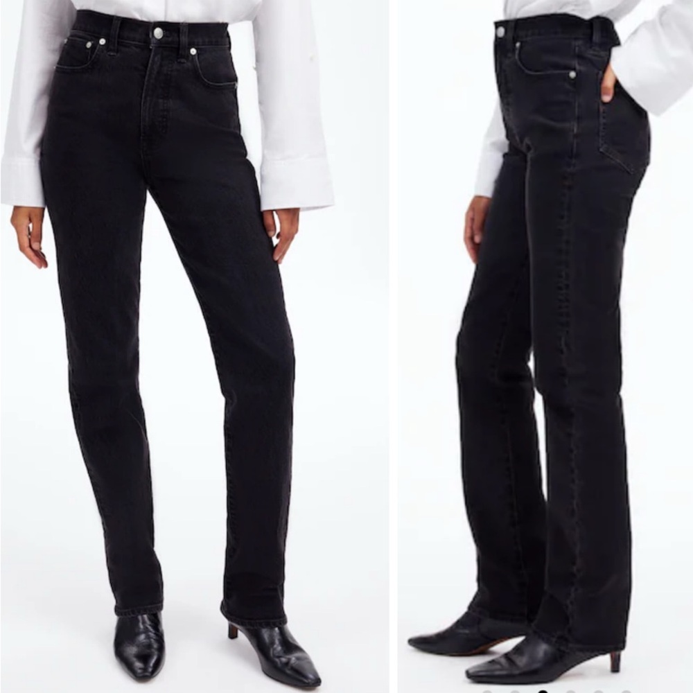 Madewell Style# NM186 90’s Straight Classic Black Denim Jeans Size 28